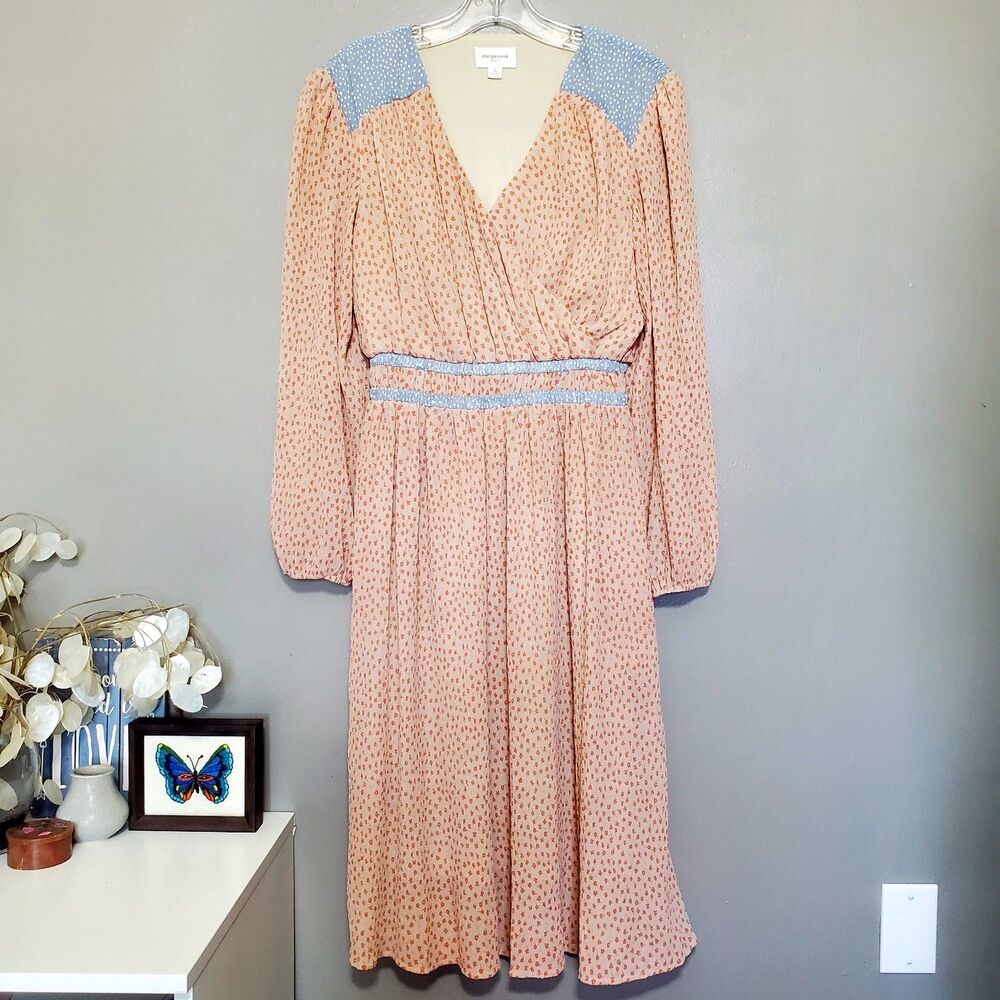 Orange Creek Dress Womens Size Small Floral Midi Cottagecore Prairie Lined - Picture 2 of 13